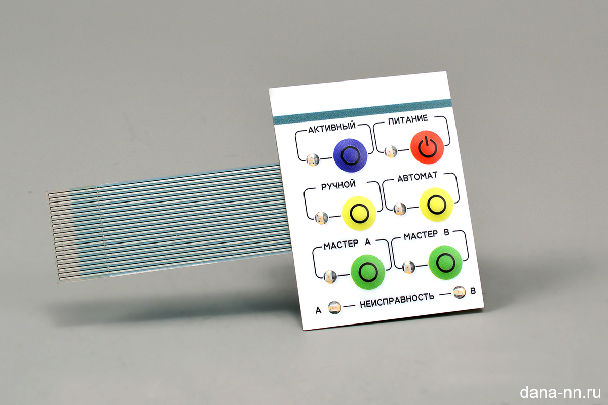 Пленочная клавиатура со светодиодами, формованными кнопками