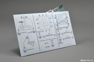 Пленочная клавиатура со светодиодами, три шлейфа с шагом 2,54 мм.
