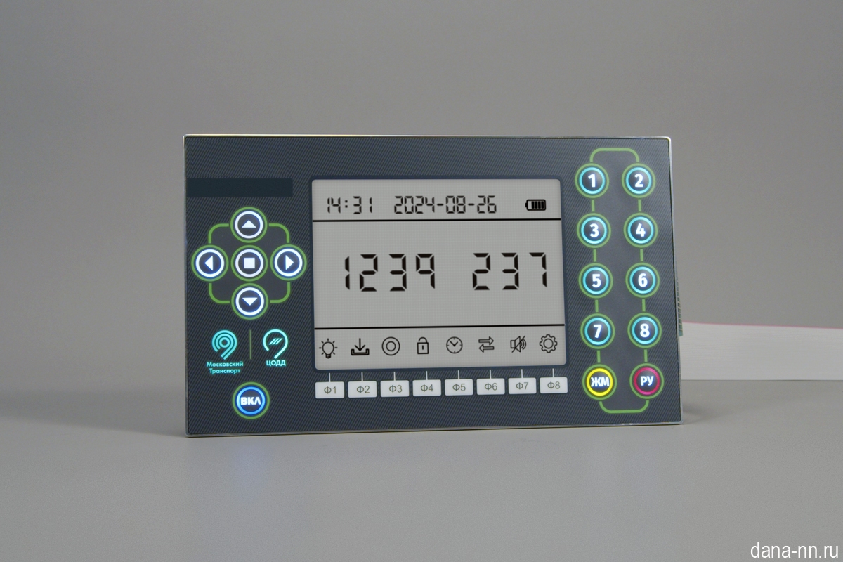 Пленочная клавиатура с дневной зональной подсветкой кнопок