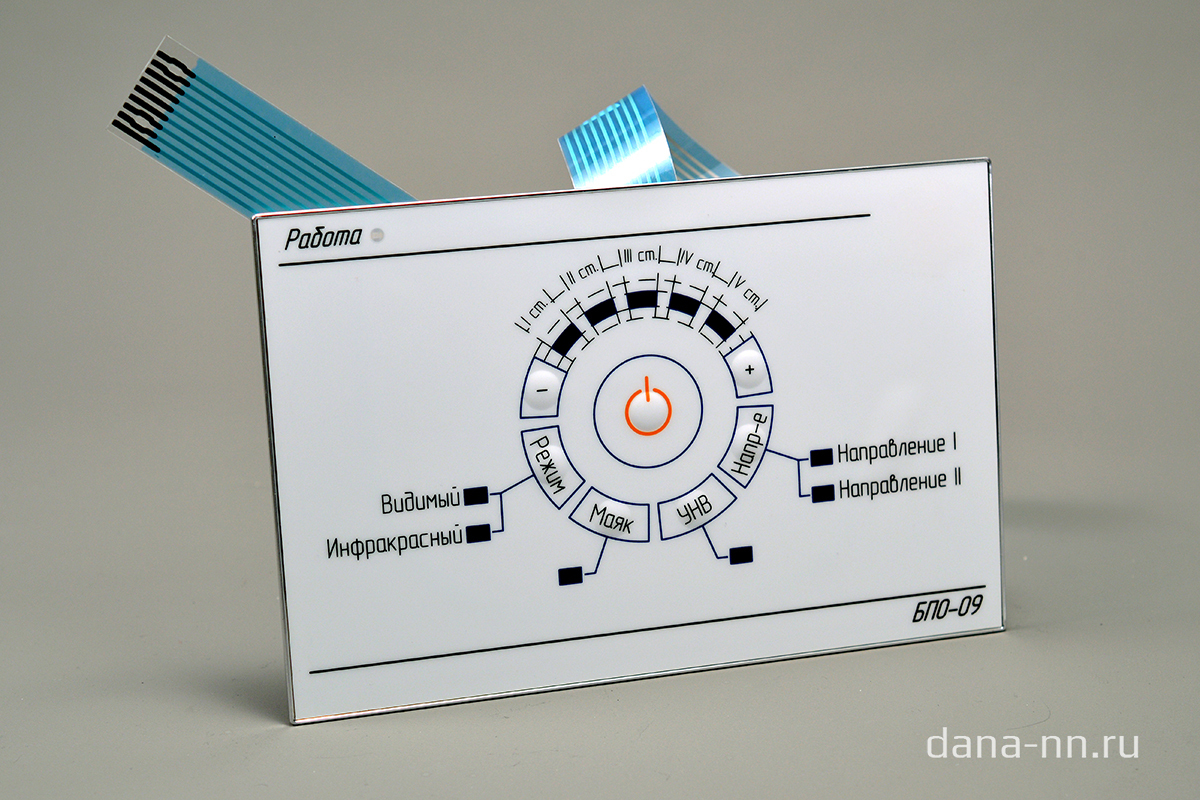 Пленочная клавиатура с фронтальными светодиодами и шлейфом 600 мм.