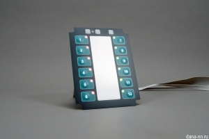 Пленочная клавиатура со светодиодами и карманами для вставки информации
