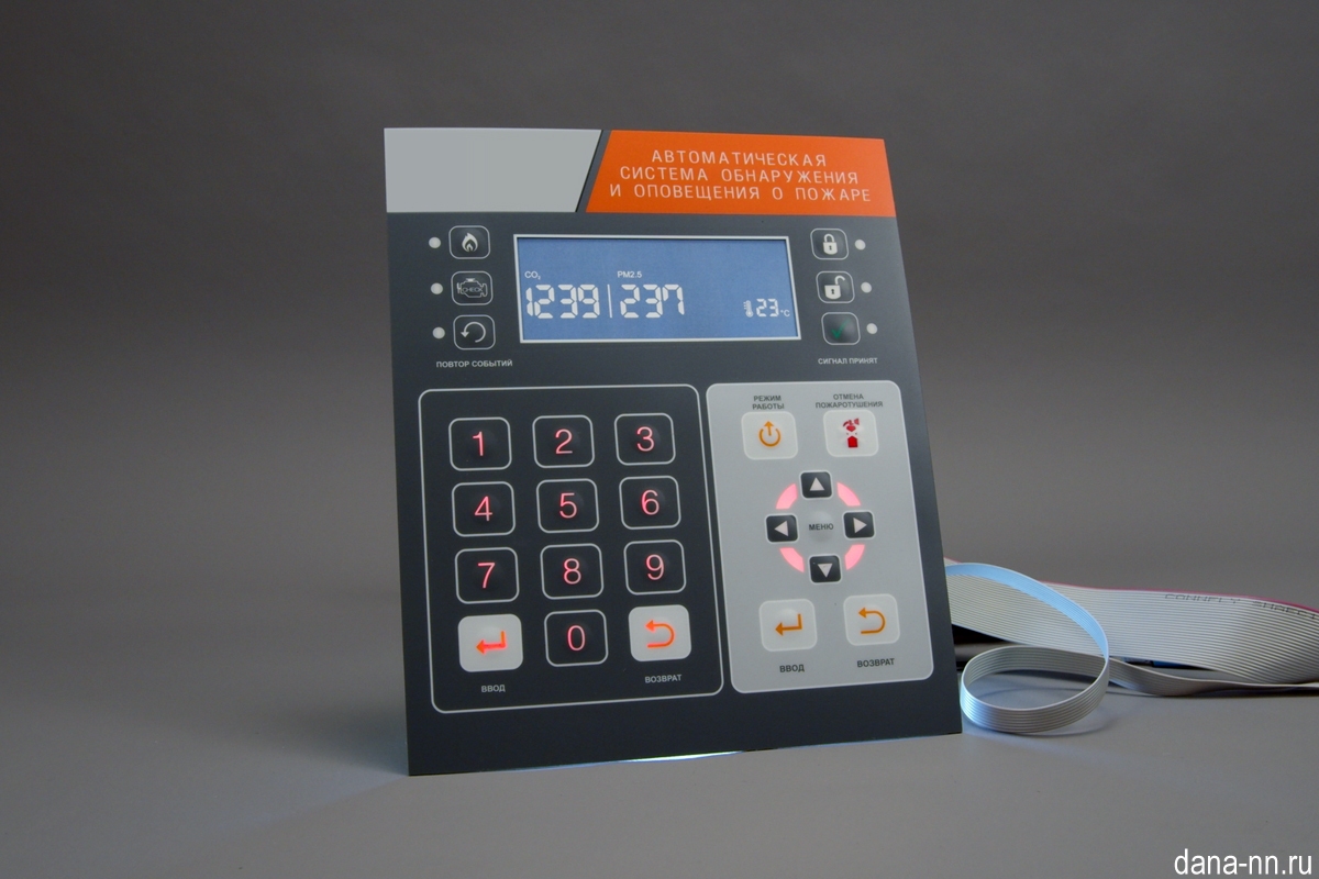 Пленочная клавиатура с rfid антенной и дневной общей подсветкой